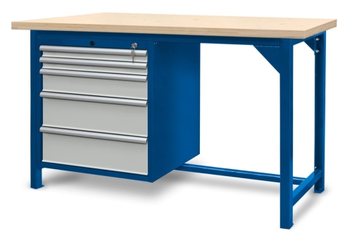 Stół warsztatowy 150 cm, 5 szuflad, kod: J22004