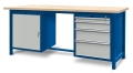 Stół warsztatowy 210 cm, szafka i 4 szuflady, kod: J22112