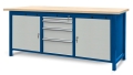 Stół warsztatowy 210 cm, 2 szafki i 4 szuflady, kod: J22125