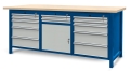 Stół warsztatowy 210 cm, szafka i 12 szuflad, kod: J22126