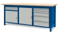 Stół warsztatowy 210 cm, 2 szafki i 7 szuflad, kod: J22132