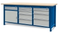 Stół warsztatowy 210 cm, szafką i 11 szuflad, kod: J22134