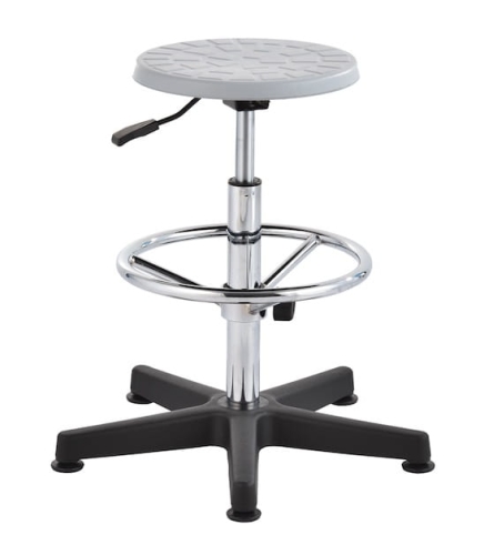Taboret warsztatowy wysoki szary, regulowana wysokość ringu