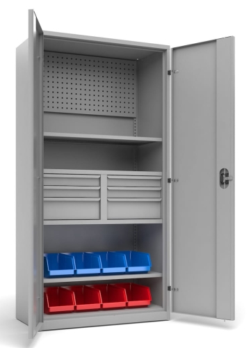 Szafa warsztatowa, 2 półki, 6 szuflad, kod: TM16SS 1