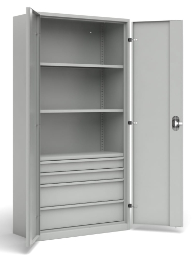 Szafa narzędziowa, 3 półki, 4 szuflady, 2000x1020x500, kod: TM25SS