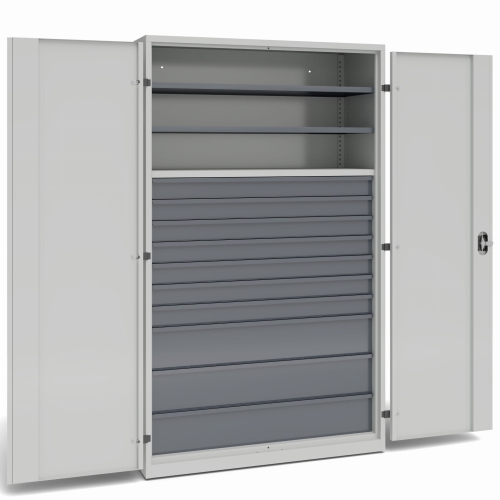 Szafa warsztatowa, 3 półki, 10 szuflad, kod: TM27SS