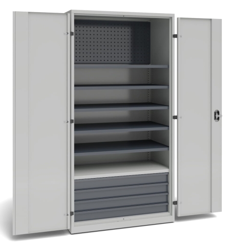 Szafa narzędziowa, 6 półek, 4 szuflady, 2000x1020x600, kod: TM54S1PS