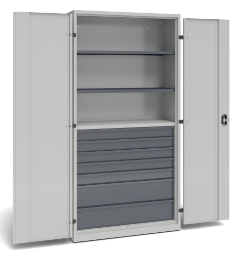Szafa warsztatowa, 3 półki, 7 szuflad, kod: TM35S12S2S