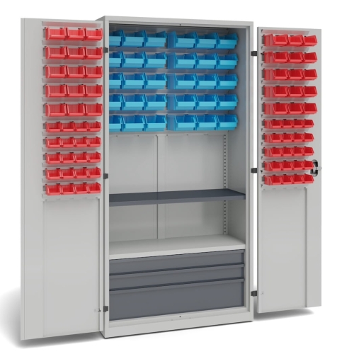 Szafa z pojemnikami, 3 szuflady, 100 pojemników, kod: TM33SS