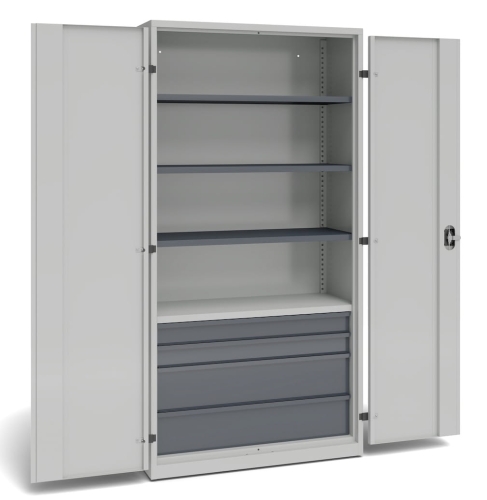 Szafa narzędziowa, 4 półki, 4 szuflady, 2000x1020x435, kod: TM3S4S