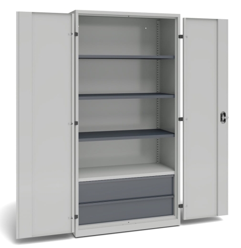 Szafa warsztatowa, 2 szuflady, 4 półki, kod: TM32S2S