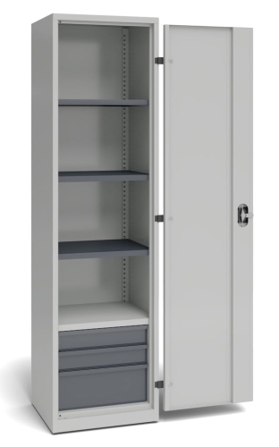 Szafa warsztatowa, 4 półki, 3 szuflady, kod: TM031SS