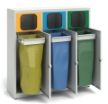 Kosz do segregacji śmieci, 3 komorowy 70-120L, kod: TMPSO3BK 1