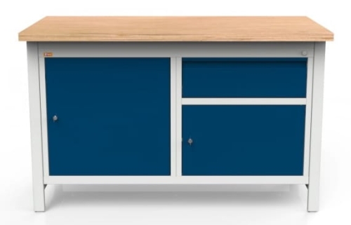 Stół warsztatowy 150 cm, 2 szafki, szuflada, kod: MWS206
