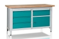 Stół warsztatowy 150 cm, szafka, 4 szuflady, kod: MWS207 3