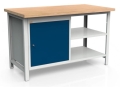 Stół warsztatowy 150 cm, szafka, 2 półki, kod: MWS210 1