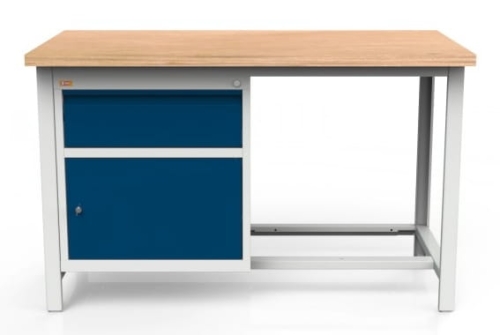 Stół warsztatowy 150 cm, szafka, szuflada, kod: MWS214