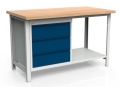 Stół warsztatowy 150 cm, 3 szuflady, półka, kod: MWS219 1