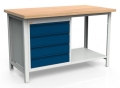 Stół warsztatowy 150 cm, 4 szuflady, półka, kod: MWS222 1