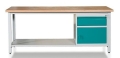 Stół warsztatowy 200 cm, szafka, szuflada, półka, kod: MWS304 2