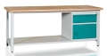 Stół warsztatowy 200 cm, szafka, szuflada, półka, kod: MWS304 3