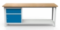 Stół warsztatowy 200 cm, szafka, szuflada, półka, kod: MWS304 5