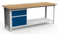 Stół warsztatowy 200 cm, szafka, szuflada, półka, kod: MWS304 1