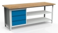 Stół warsztatowy 200 cm, 3 szuflady, 2 półki, kod: MWS305 4