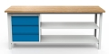 Stół warsztatowy 200 cm, 3 szuflady, 2 półki, kod: MWS305 5