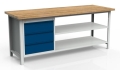 Stół warsztatowy 200 cm, 3 szuflady, 2 półki, kod: MWS305 1