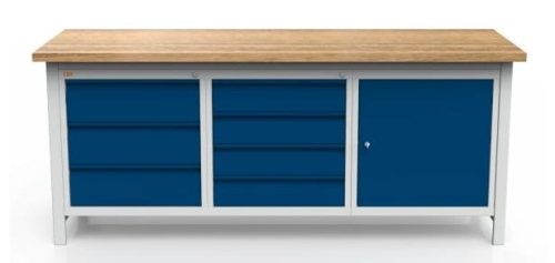 Stół warsztatowy 200 cm, szafka, 7 szuflad, kod: MWS310
