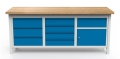 Stół warsztatowy 200 cm, szafka, 8 szuflad, kod: MWS311