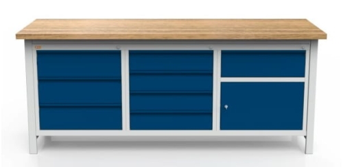 Stół warsztatowy 200 cm, szafka, 8 szuflad, kod: MWS311 5