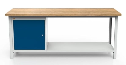 Stół warsztatowy 200 cm, szafka, półka, kod: MWS312