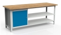 Stół warsztatowy 200 cm, szafka, 2 półki, kod: MWS313 1