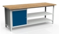 Stół warsztatowy 200 cm, szafka, 2 półki, kod: MWS313 3