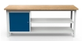 Stół warsztatowy 200 cm, szafka, 2 półki, kod: MWS313 2