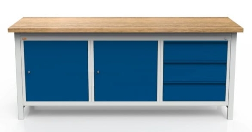Stół warsztatowy 200 cm, 2 szafki, 3 szuflady, kod: MWS319 3