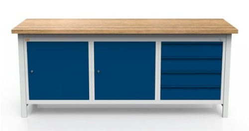 Szafa warsztatowa, 3 półki ocynkowane, 4 szuflady, kod: J23184 2