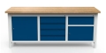 Stół warsztatowy 200 cm, 2 szafki, 5 szuflad, kod: MWS329
