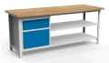 Stół warsztatowy 200 cm, szafka, szuflada, 2 półki, kod: MWS331 3