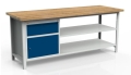 Stół warsztatowy 200 cm, szafka, szuflada, 2 półki, kod: MWS331 1