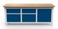 Stół warsztatowy 200 cm, 3 szafki, 2 szuflady, kod: MWS336