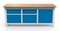 Stół warsztatowy 200 cm, 3 szafki, 2 szuflady, kod: MWS336 2