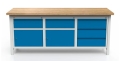 Stół warsztatowy 200 cm, 2 szafki, 5 szuflad, kod: MWS337 3
