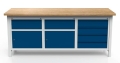 Stół warsztatowy 200 cm, 2 szafki, 6 szuflad, kod: MWS338