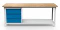 Stół warsztatowy 200 cm, szafka, 3 szuflady, półka, kod: MWS345 2
