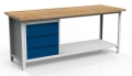 Stół warsztatowy 200 cm, szafka, 3 szuflady, półka, kod: MWS345 1