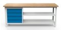 Stół warsztatowy 200 cm, 4 szuflady, 2 półki, kod: MWS357 2