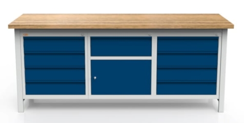 Stół warsztatowy 200 cm, 9 szuflad, szafka, kod: MWS363
